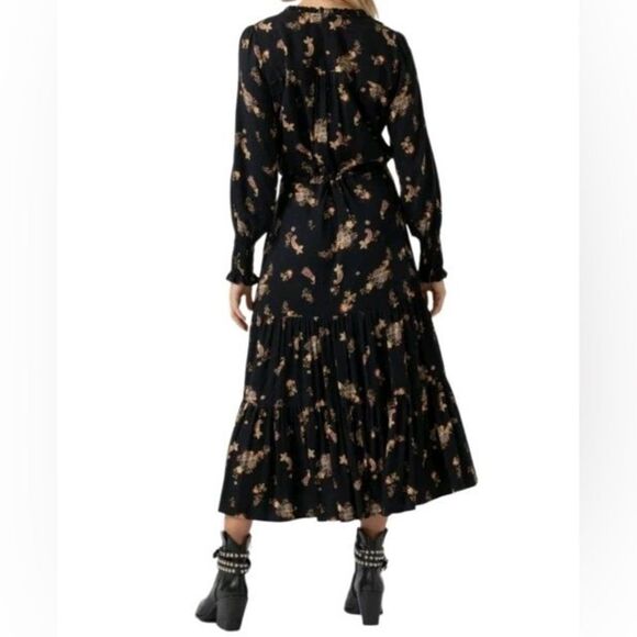 Saint + Sofia Olivia Zip Up Midi‎ Dress Kashmir Paisley LS Smocked size 12 NWT - Picture 5 of 9